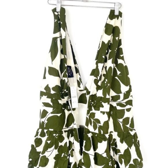 J. Crew Collection plunge-neck tiered dress in leafy floral Size 20 - Picture 8 of 11
